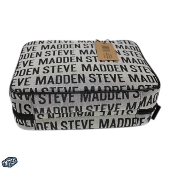 Steve Madden Black Logo Weekender Cosmetic/Jewelry Travel Vacation Tote Bag |NEW - Picture 4 of 8